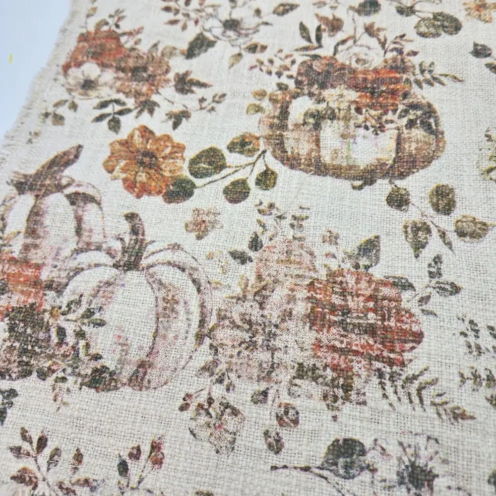 Autumn & Fall Burlap Table Runner Pumpkin Floral Harvest 16x72